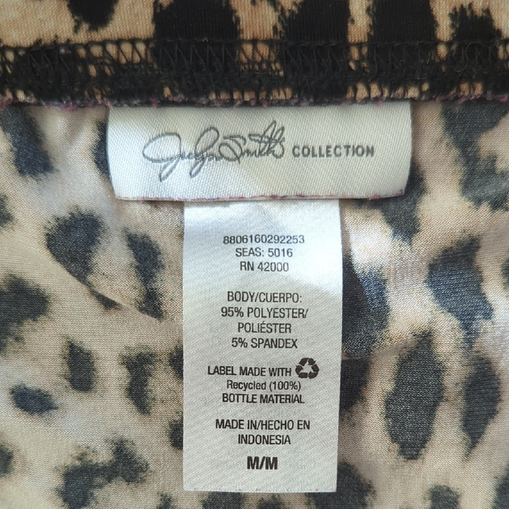 Jaclyn Smith Collection Stretch Animal Print Skirt MEDIUM Tan Black - Picture 2 of 13